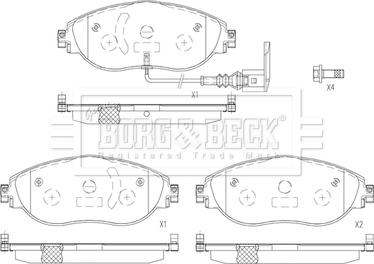 Borg & Beck BBP2605 - Kit pastiglie freno, Freno a disco www.autoricambit.com