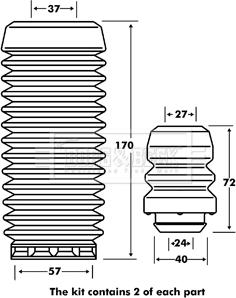 Borg & Beck BPK7051 - Kit parapolvere, Ammortizzatore www.autoricambit.com