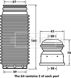 Borg & Beck BPK7053 - Kit parapolvere, Ammortizzatore www.autoricambit.com