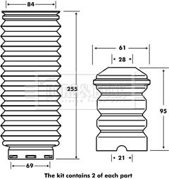 Borg & Beck BPK7008 - Kit parapolvere, Ammortizzatore www.autoricambit.com