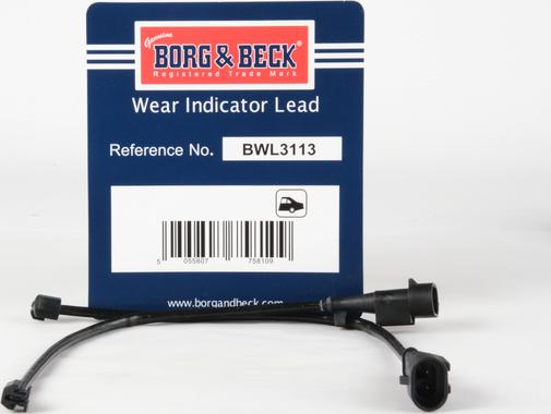 Borg & Beck BWL3113 - Contatto segnalazione, Usura past. freno/mat. d'attrito www.autoricambit.com