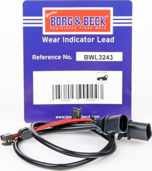 Borg & Beck BWL3243 - Contatto segnalazione, Usura past. freno/mat. d'attrito www.autoricambit.com