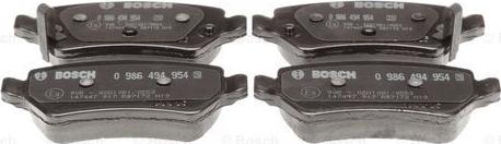 BOSCH 0 986 494 954 - Kit pastiglie freno, Freno a disco www.autoricambit.com