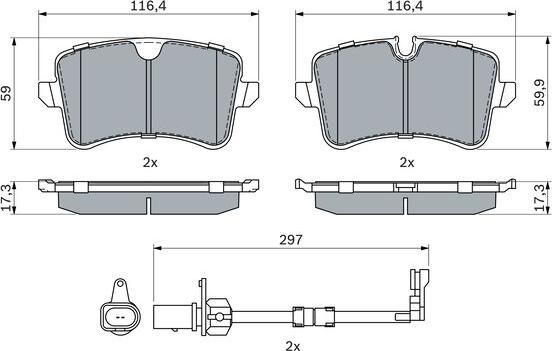 BOSCH 0 986 494 915 - Kit pastiglie freno, Freno a disco www.autoricambit.com