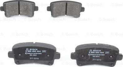 BOSCH 0 986 494 494 - Kit pastiglie freno, Freno a disco www.autoricambit.com