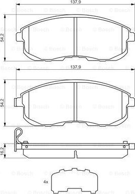 BOSCH 0 986 494 443 - Kit pastiglie freno, Freno a disco www.autoricambit.com