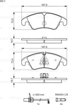 BOSCH 0 986 494 456 - Kit pastiglie freno, Freno a disco www.autoricambit.com