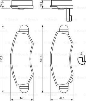 BOSCH 0 986 494 458 - Kit pastiglie freno, Freno a disco www.autoricambit.com