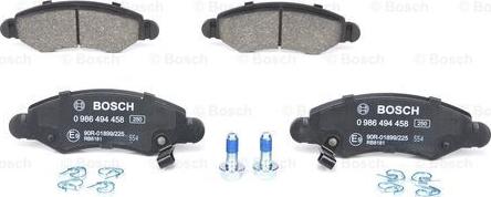 BOSCH 0 986 494 458 - Kit pastiglie freno, Freno a disco www.autoricambit.com