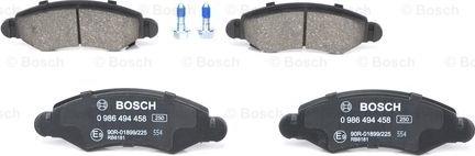 BOSCH 0 986 494 458 - Kit pastiglie freno, Freno a disco www.autoricambit.com