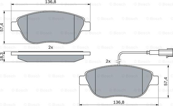 BOSCH 0 986 494 464 - Kit pastiglie freno, Freno a disco www.autoricambit.com