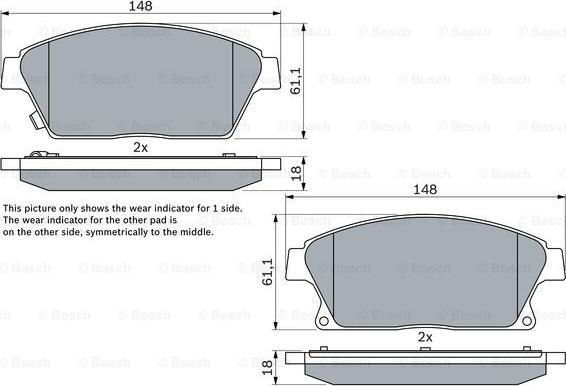 BOSCH 0 986 494 434 - Kit pastiglie freno, Freno a disco www.autoricambit.com