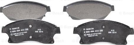 BOSCH 0 986 494 433 - Kit pastiglie freno, Freno a disco www.autoricambit.com