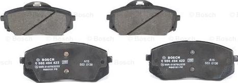 BOSCH 0 986 494 422 - Kit pastiglie freno, Freno a disco www.autoricambit.com