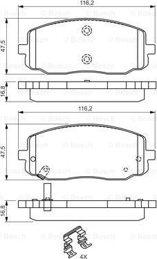 BOSCH 0 986 494 594 - Kit pastiglie freno, Freno a disco www.autoricambit.com