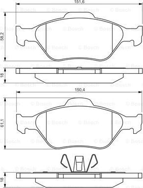 BOSCH 0 986 494 511 - Kit pastiglie freno, Freno a disco www.autoricambit.com