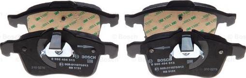 BOSCH 0 986 494 513 - Kit pastiglie freno, Freno a disco www.autoricambit.com