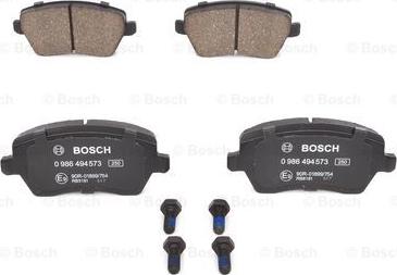 BOSCH 0 986 494 573 - Kit pastiglie freno, Freno a disco www.autoricambit.com