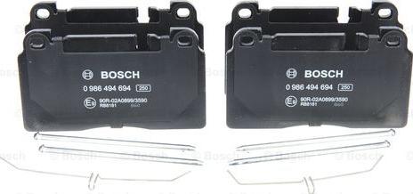 BOSCH 0 986 494 694 - Kit pastiglie freno, Freno a disco www.autoricambit.com