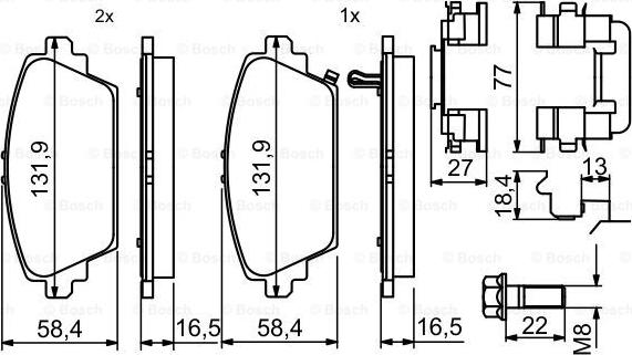 BOSCH 0 986 494 633 - Kit pastiglie freno, Freno a disco www.autoricambit.com