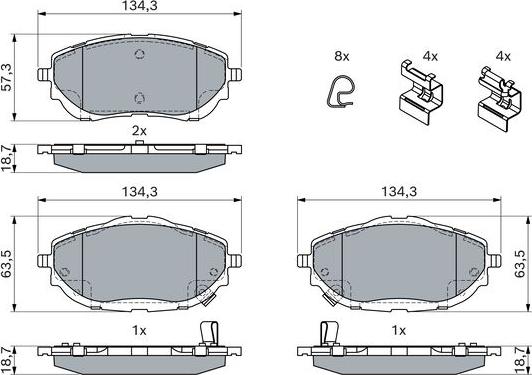 BOSCH 0 986 494 676 - Kit pastiglie freno, Freno a disco www.autoricambit.com