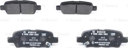 BOSCH 0 986 494 090 - Kit pastiglie freno, Freno a disco www.autoricambit.com