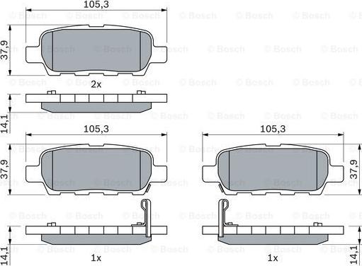 BOSCH 0 986 494 090 - Kit pastiglie freno, Freno a disco www.autoricambit.com