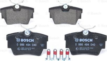 BOSCH 0 986 494 040 - Kit pastiglie freno, Freno a disco www.autoricambit.com