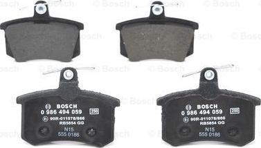 BOSCH 0 986 494 059 - Kit pastiglie freno, Freno a disco www.autoricambit.com