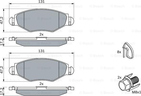 BOSCH 0 986 494 039 - Kit pastiglie freno, Freno a disco www.autoricambit.com