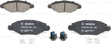 BOSCH 0 986 494 039 - Kit pastiglie freno, Freno a disco www.autoricambit.com