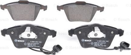 BOSCH 0 986 494 104 - Kit pastiglie freno, Freno a disco www.autoricambit.com