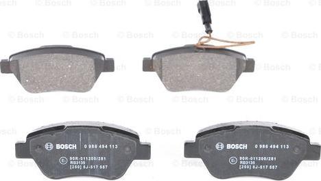 BOSCH 0 986 494 113 - Kit pastiglie freno, Freno a disco www.autoricambit.com