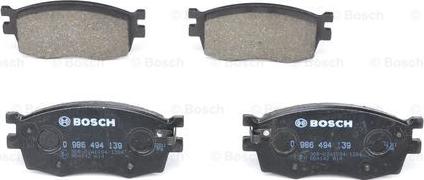 BOSCH 0 986 494 139 - Kit pastiglie freno, Freno a disco www.autoricambit.com