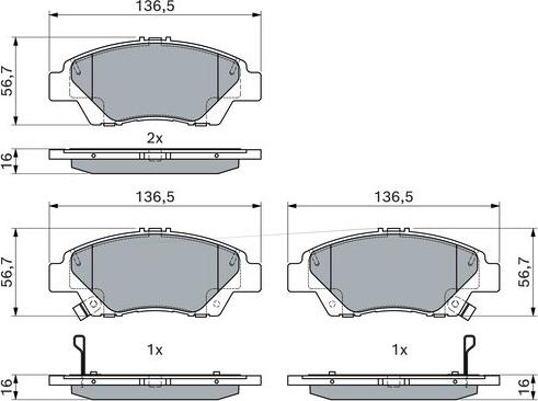 BOSCH 0 986 494 896 - Kit pastiglie freno, Freno a disco www.autoricambit.com