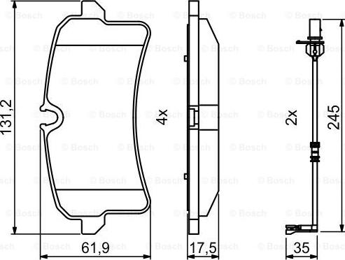 BOSCH 0 986 494 842 - Kit pastiglie freno, Freno a disco www.autoricambit.com