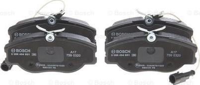 BOSCH 0 986 494 851 - Kit pastiglie freno, Freno a disco www.autoricambit.com