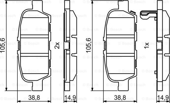 BOSCH 0 986 494 857 - Kit pastiglie freno, Freno a disco www.autoricambit.com