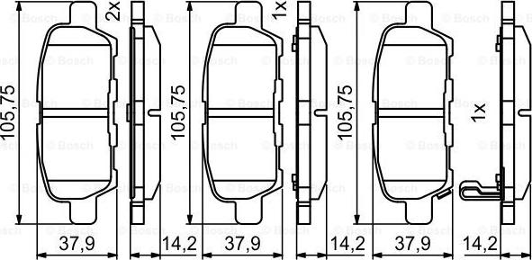 BOSCH 0 986 494 861 - Kit pastiglie freno, Freno a disco www.autoricambit.com