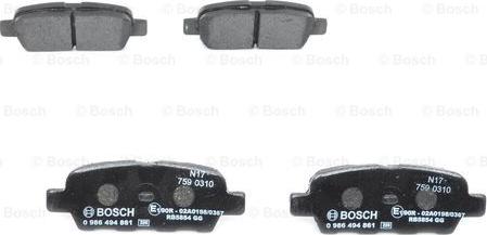 BOSCH 0 986 494 861 - Kit pastiglie freno, Freno a disco www.autoricambit.com