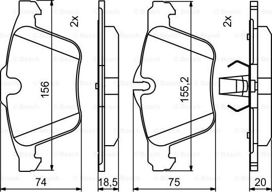 BOSCH 0 986 494 808 - Kit pastiglie freno, Freno a disco www.autoricambit.com