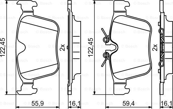 BOSCH 0 986 494 819 - Kit pastiglie freno, Freno a disco www.autoricambit.com