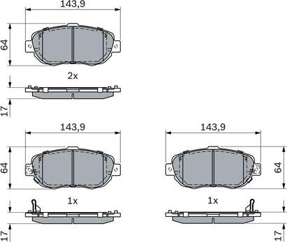 BOSCH 0 986 494 882 - Kit pastiglie freno, Freno a disco www.autoricambit.com