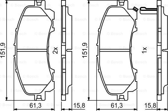 BOSCH 0 986 494 821 - Kit pastiglie freno, Freno a disco www.autoricambit.com