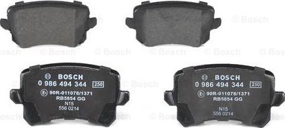 BOSCH 0 986 494 344 - Kit pastiglie freno, Freno a disco www.autoricambit.com