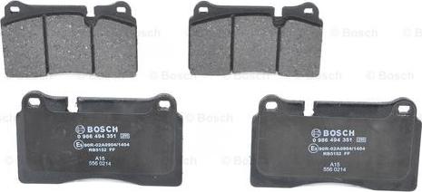 BOSCH 0 986 494 351 - Kit pastiglie freno, Freno a disco www.autoricambit.com