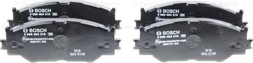 BOSCH 0 986 494 316 - Kit pastiglie freno, Freno a disco www.autoricambit.com