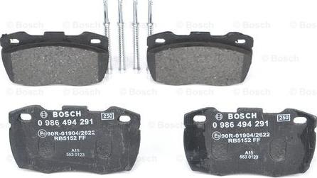 BOSCH 0 986 494 291 - Kit pastiglie freno, Freno a disco www.autoricambit.com