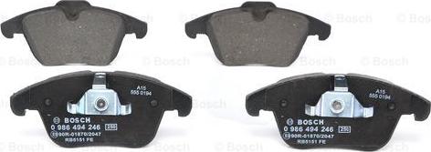 BOSCH 0 986 494 246 - Kit pastiglie freno, Freno a disco www.autoricambit.com