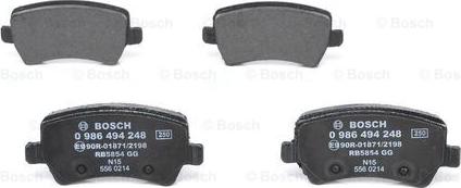 BOSCH 0 986 494 248 - Kit pastiglie freno, Freno a disco www.autoricambit.com